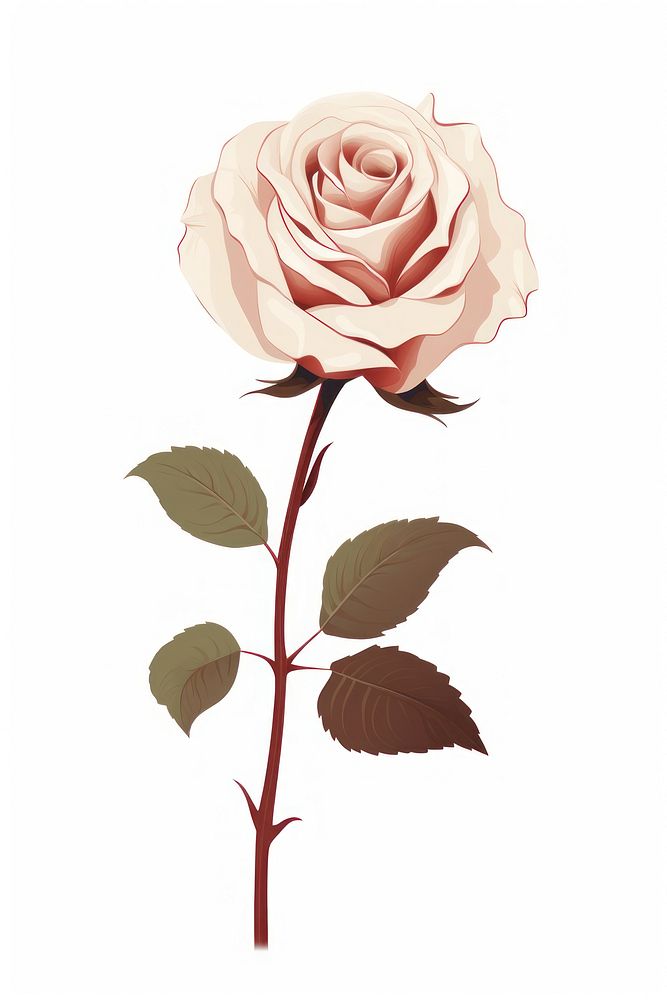 A beautiful rose flower plant white background. AI generated Image by rawpixel.