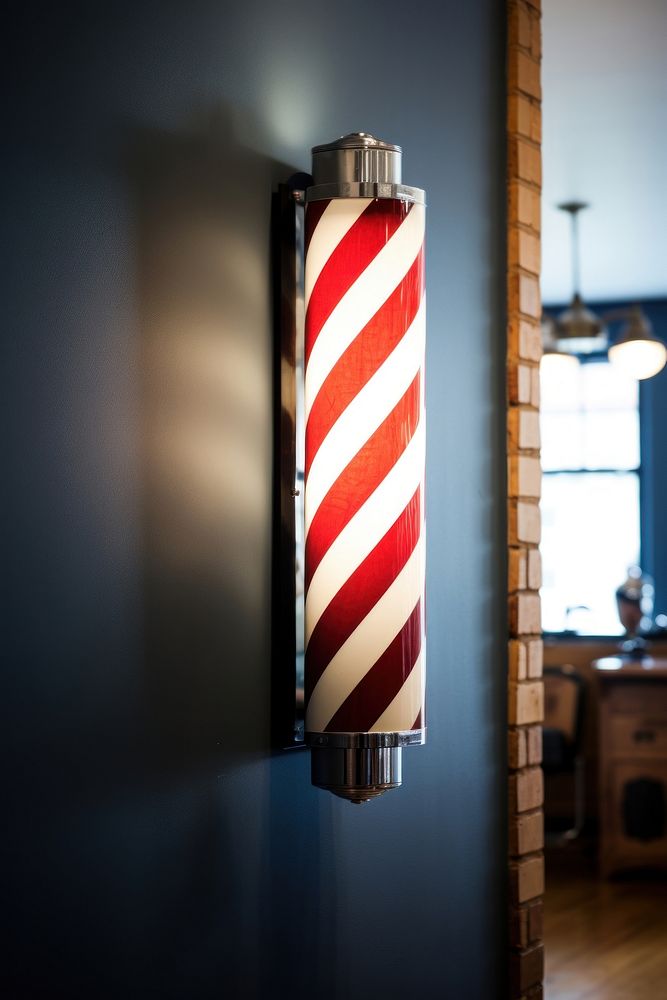 Barber pole wall architecture illuminated. AI generated Image by rawpixel.