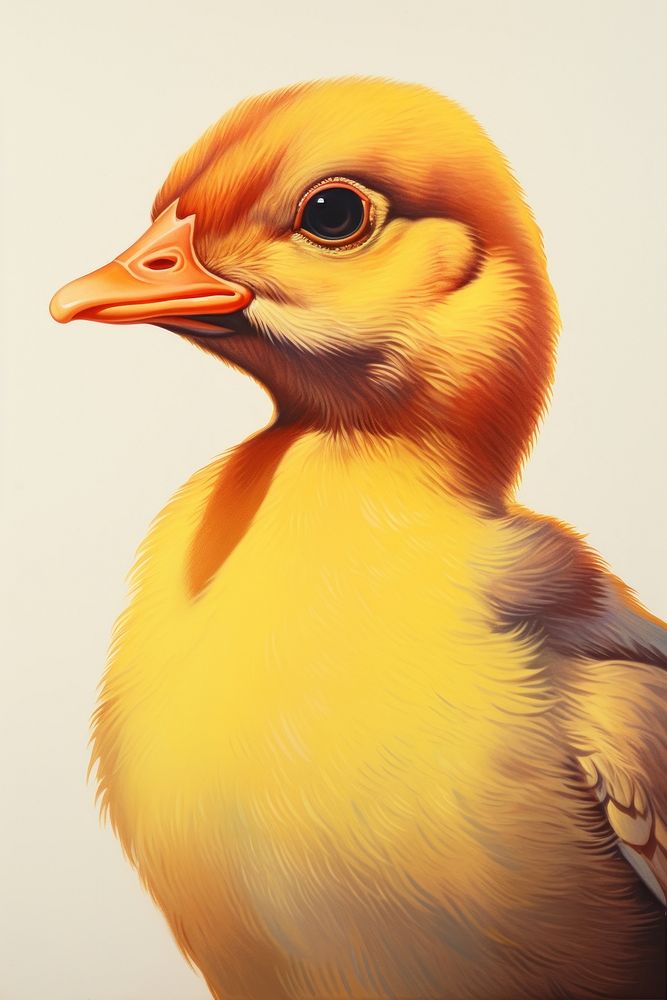 Yellow little chick portrait animal yellow. AI generated Image by rawpixel.