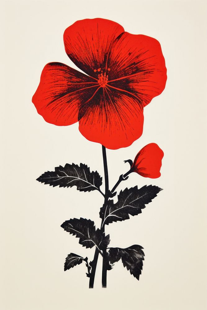 A ScarletMallow hibiscus flower nature. AI generated Image by rawpixel.