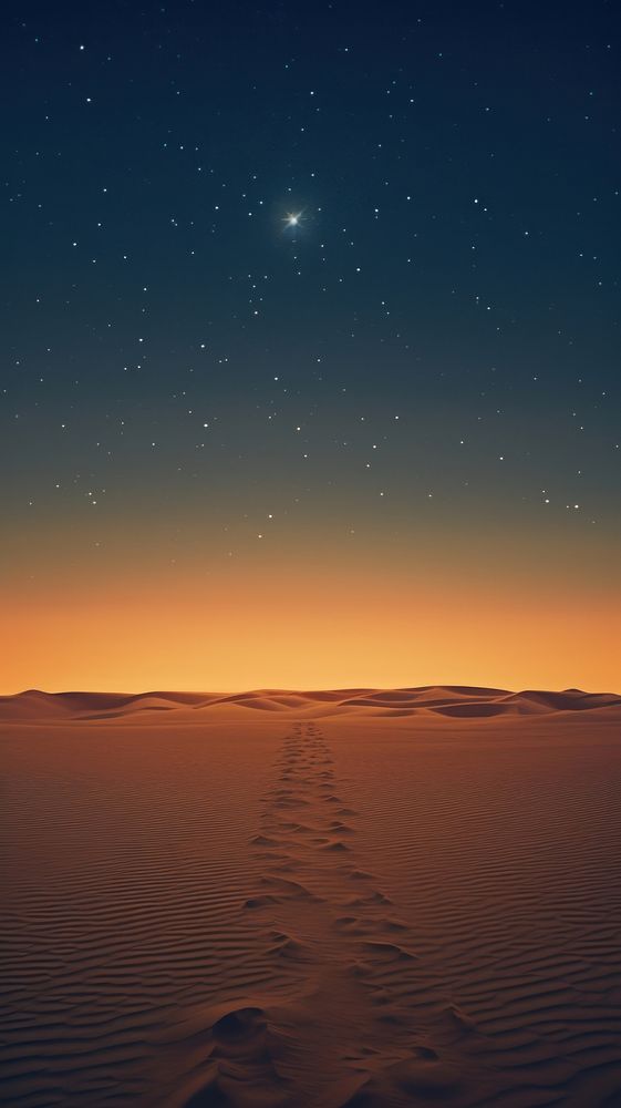 A desert with star at night landscape outdoors horizon