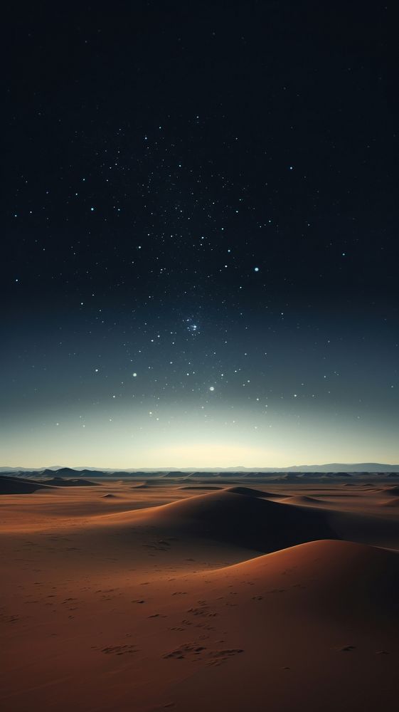 A desert with star at night landscape outdoors horizon. AI generated Image by rawpixel.