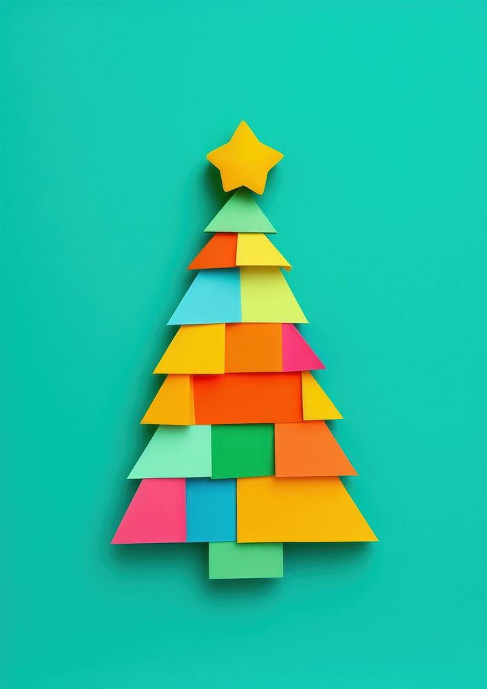 Christmas tree art paper celebration. AI generated Image by rawpixel.