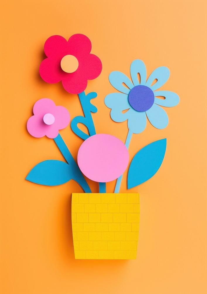 Flowers art yellow craft. AI generated Image by rawpixel.