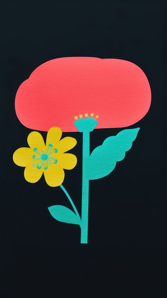Speech bubble with pressed flower plant petal art. AI generated Image by rawpixel.