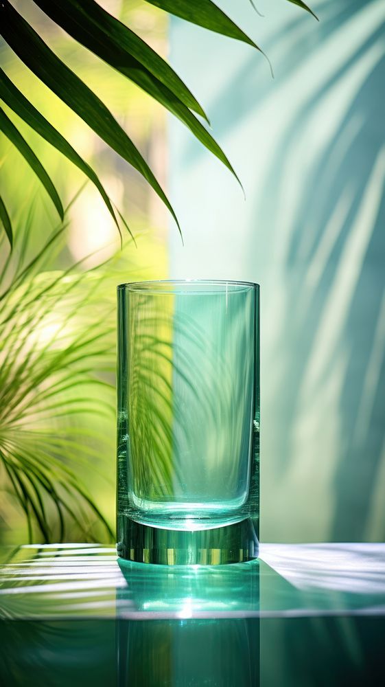 Tropical glass plant vase. AI generated Image by rawpixel.