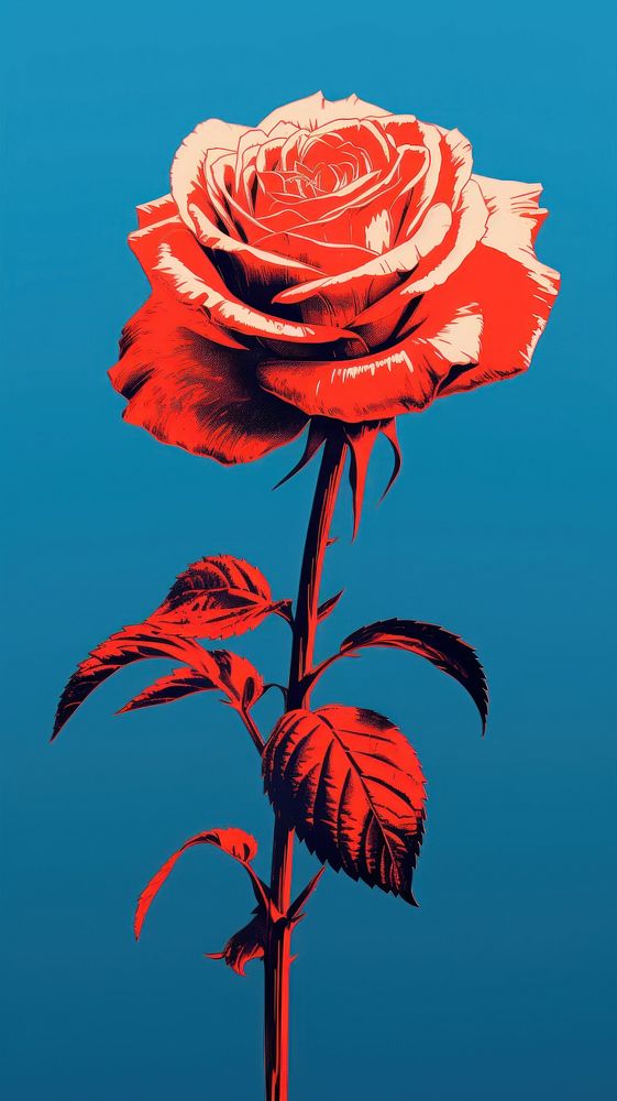 Minimal of a rose flower plant inflorescence. AI generated Image by rawpixel.