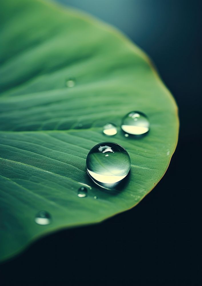 A drop of water leaf plant petal. AI generated Image by rawpixel.