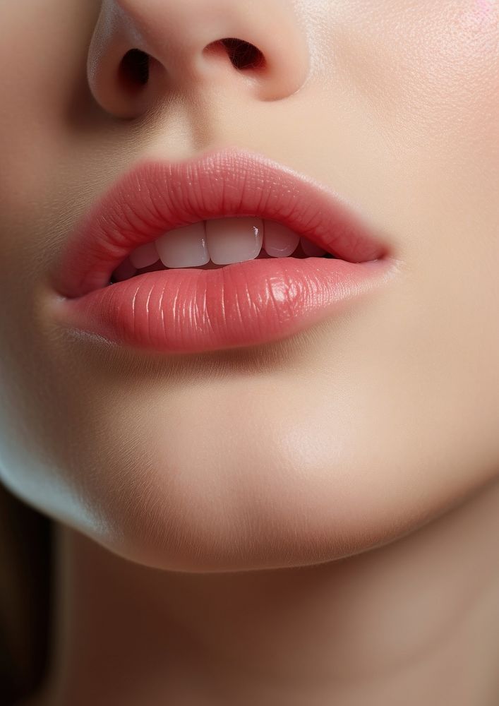 Close up on face pores texture mouth skin perfection. AI generated Image by rawpixel.