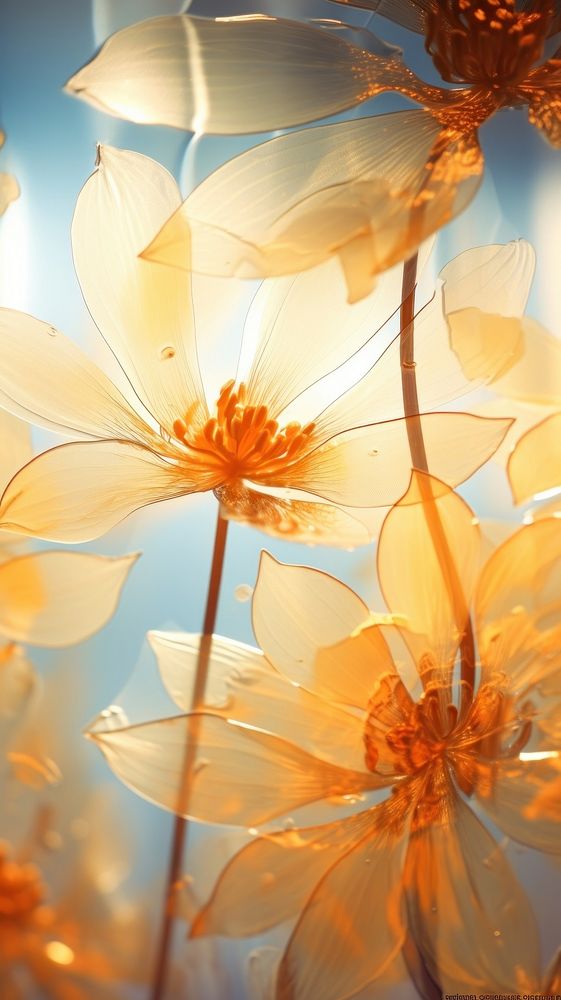 Flowers sunlight outdoors blossom. AI generated Image by rawpixel.
