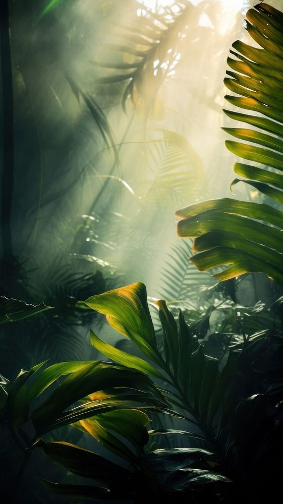 Tropical backgrounds vegetation sunlight. 