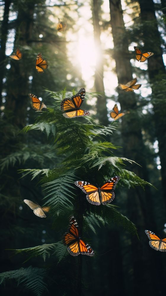 Monarch butterflies forest butterfly outdoors. AI generated Image by rawpixel.