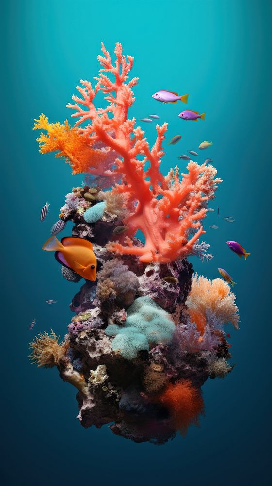 Coral reef ocean aquarium outdoors. AI generated Image by rawpixel.