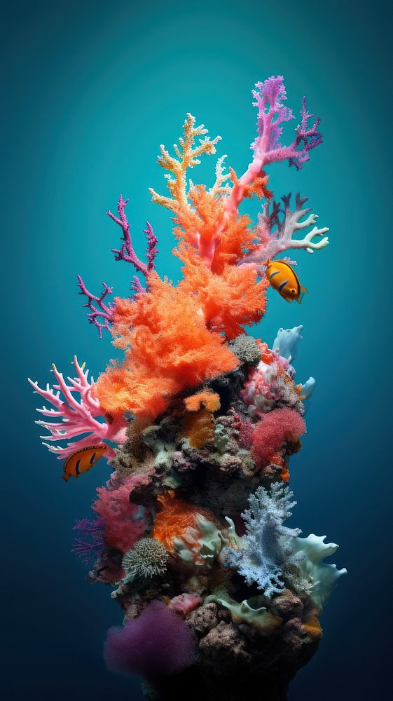 Coral reef aquarium nature ocean. AI generated Image by rawpixel.