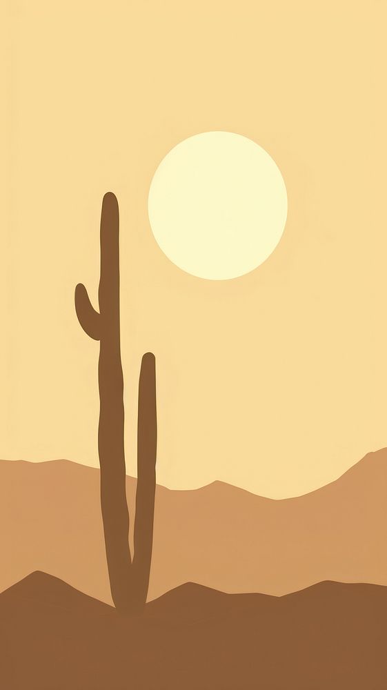 Moon Desert Cactus Boho cactus outdoors desert. AI generated Image by rawpixel.
