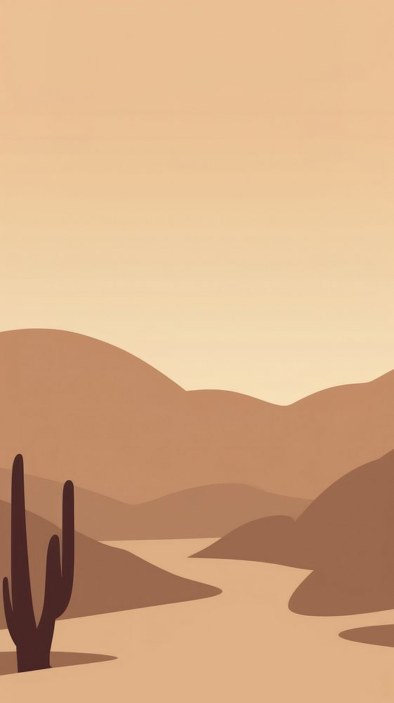 Moon Desert Cactus Boho desert landscape outdoors. AI generated Image by rawpixel.