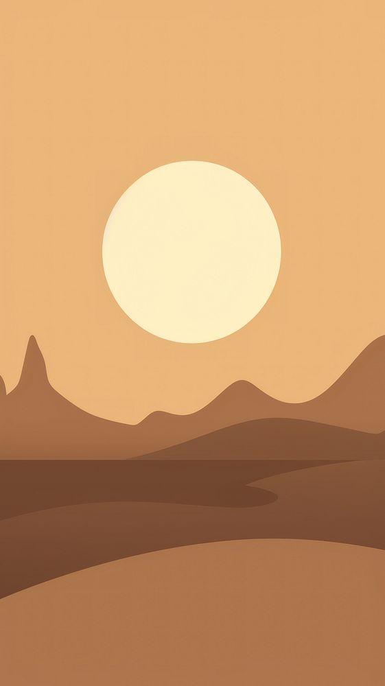 Minimal illustration of desert outdoors nature circle. AI generated Image by rawpixel.