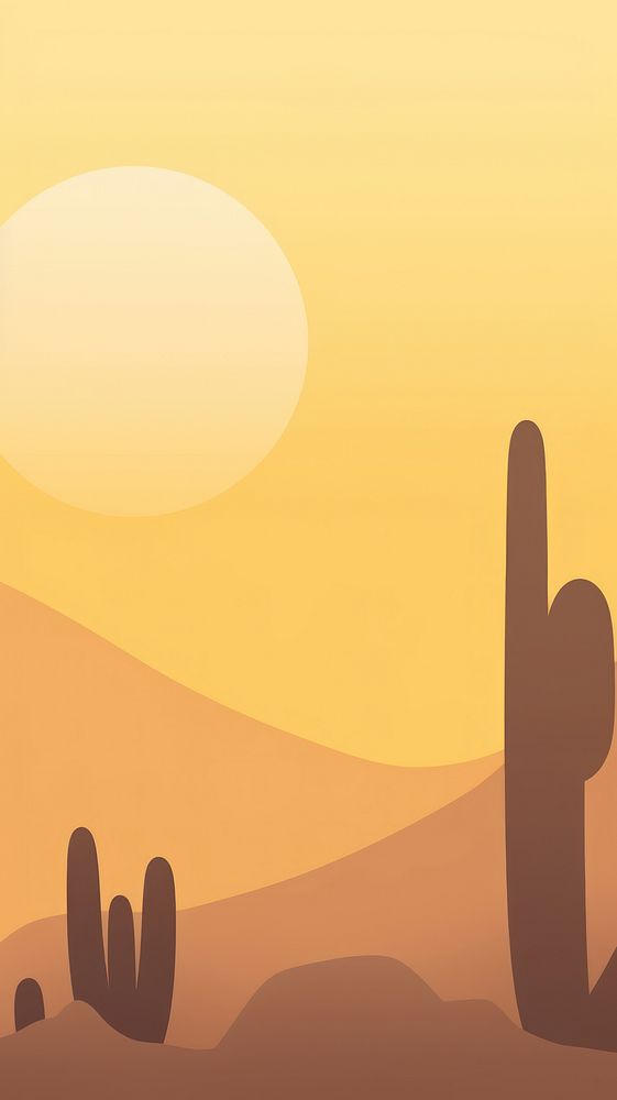 Moon Desert Cactus Boho desert cactus backgrounds. AI generated Image by rawpixel.