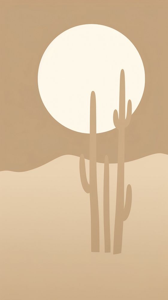 Moon Desert Cactus Boho outdoors desert cactus. AI generated Image by rawpixel.