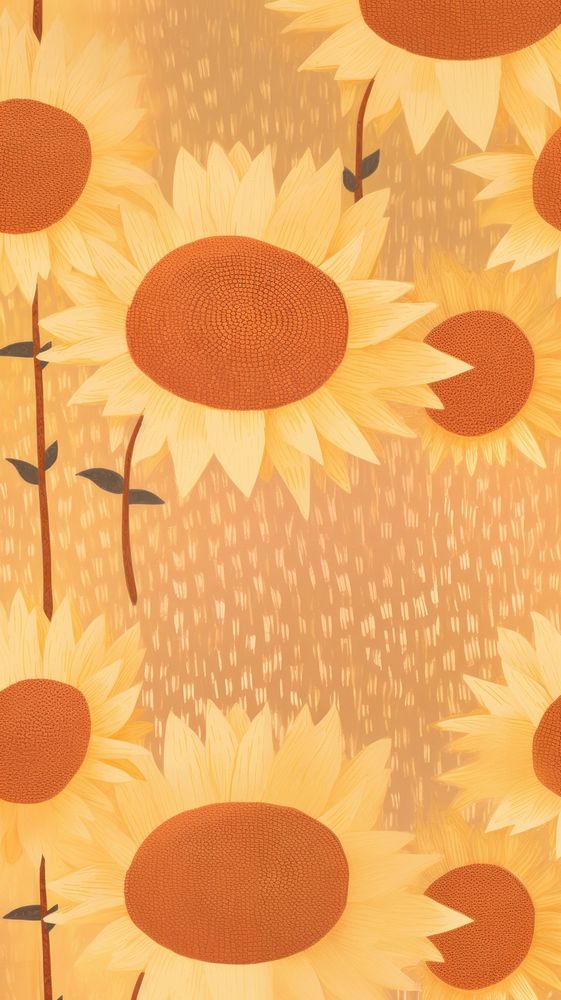 Sunflower pattern backgrounds plant art. AI generated Image by rawpixel.