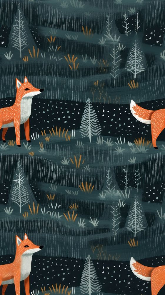 Fox pattern backgrounds animal art. AI generated Image by rawpixel.