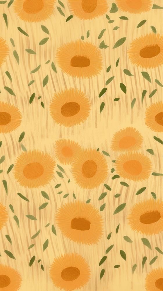 Sunflower pattern backgrounds texture brown. AI generated Image by rawpixel.