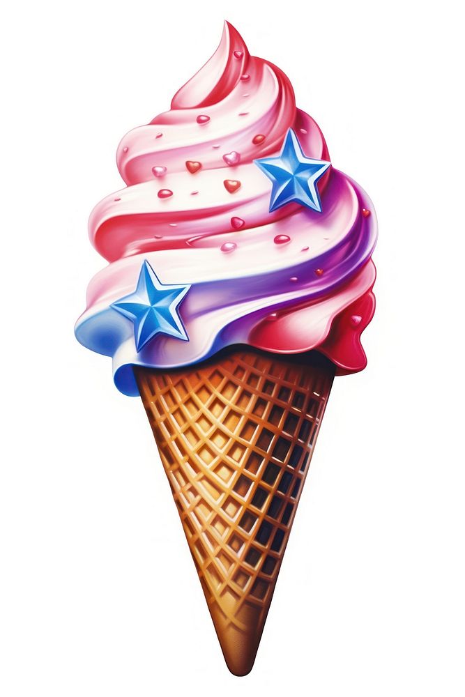 Airbrush art of a ice cream dessert food white background. AI generated Image by rawpixel.
