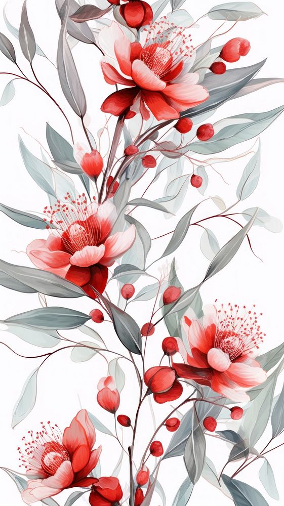 Flowers backgrounds pattern branch. AI generated Image by rawpixel.