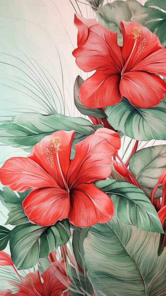 Flower art backgrounds hibiscus. AI generated Image by rawpixel.