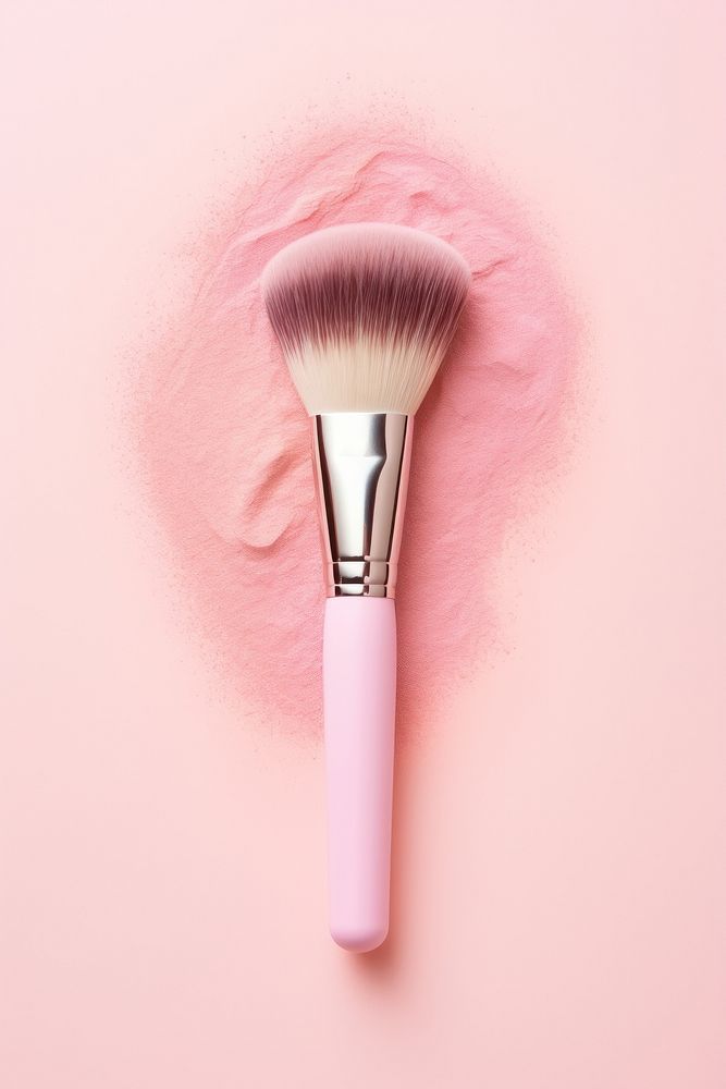 A compact brush on tool pink pink background. AI generated Image by rawpixel.