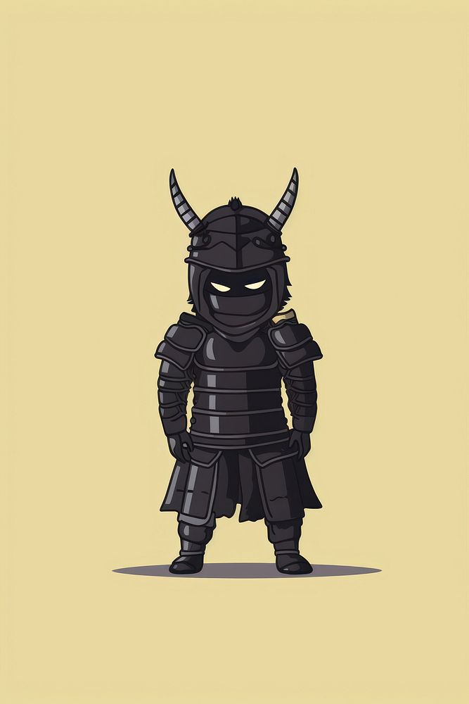 Samurai cartoon black representation. AI generated Image by rawpixel.