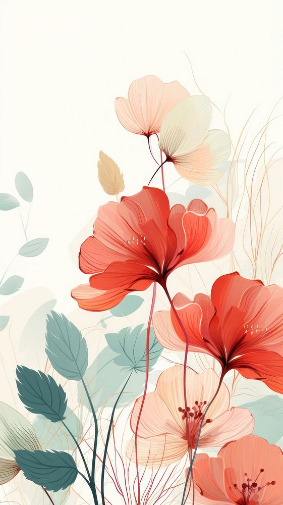 Floral and botanical flower backgrounds pattern. AI generated Image by rawpixel.