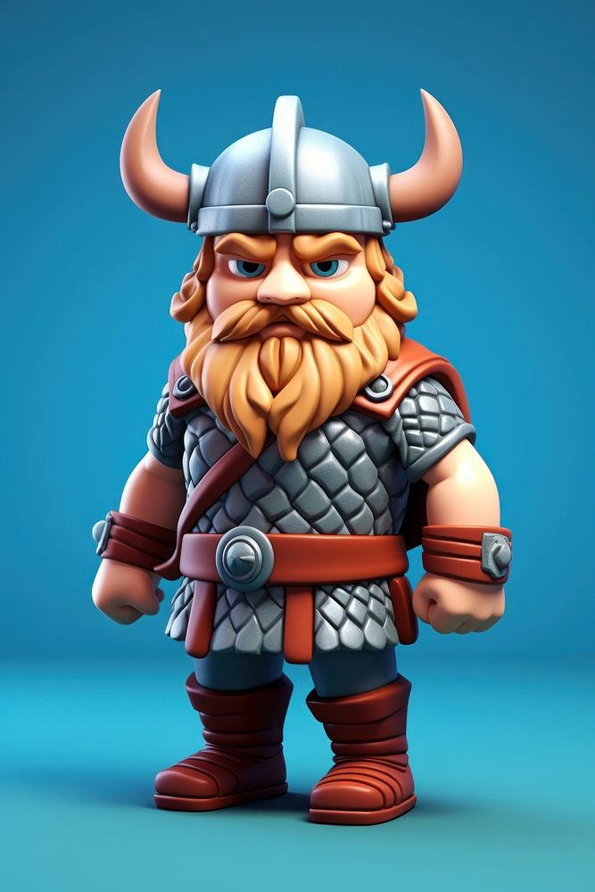 Viking full body cartoon toy representation. AI generated Image by rawpixel.