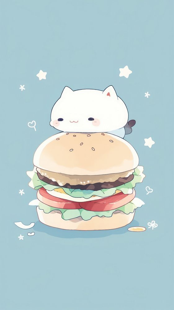 Burger food meal hamburger. AI generated Image by rawpixel.