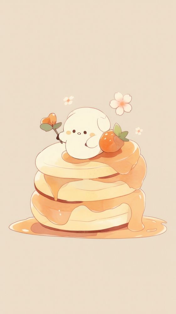 Pancake food cute outdoors. AI generated Image by rawpixel.