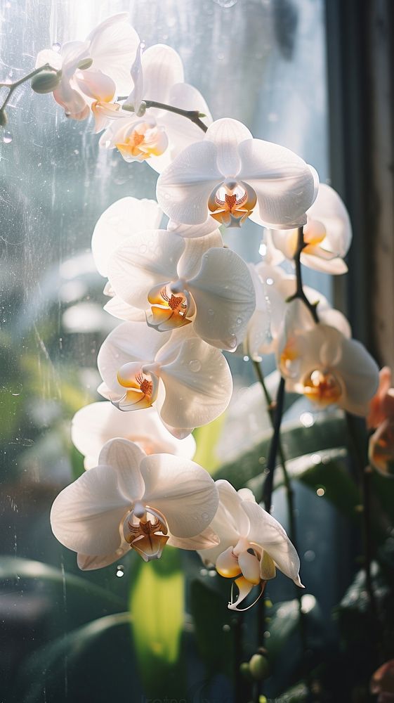 Orchids blossom flower plant. AI generated Image by rawpixel.