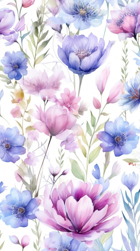 Spring flowers pattern blossom plant. AI generated Image by rawpixel.