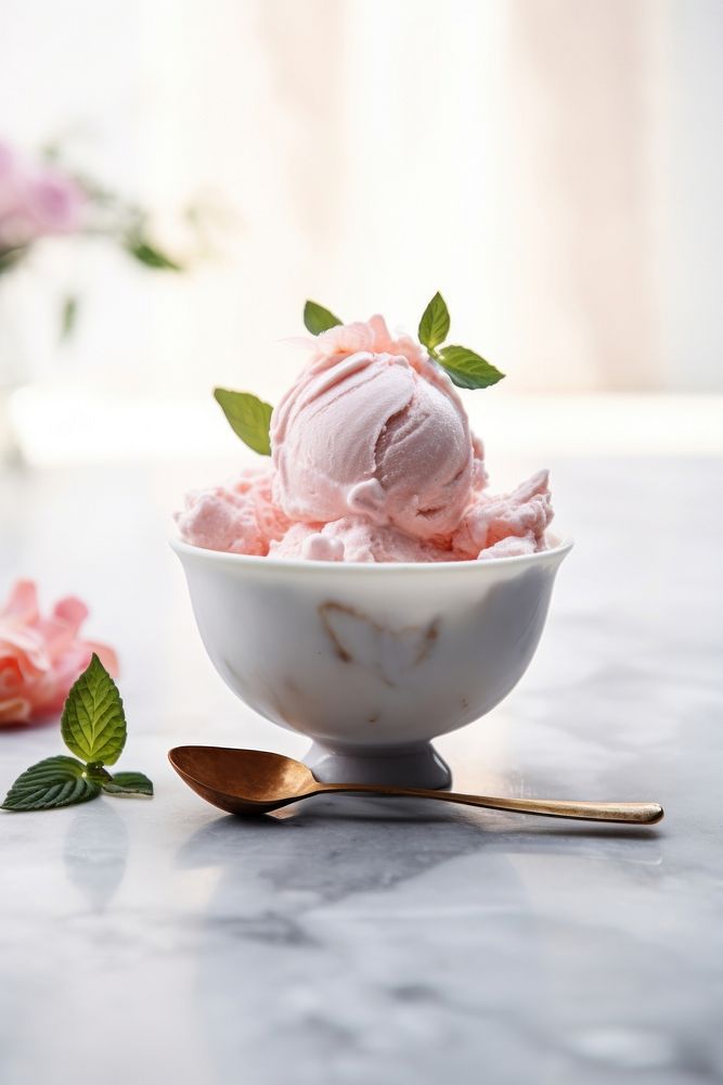 Ice cream dessert sundae spoon. AI generated Image by rawpixel.
