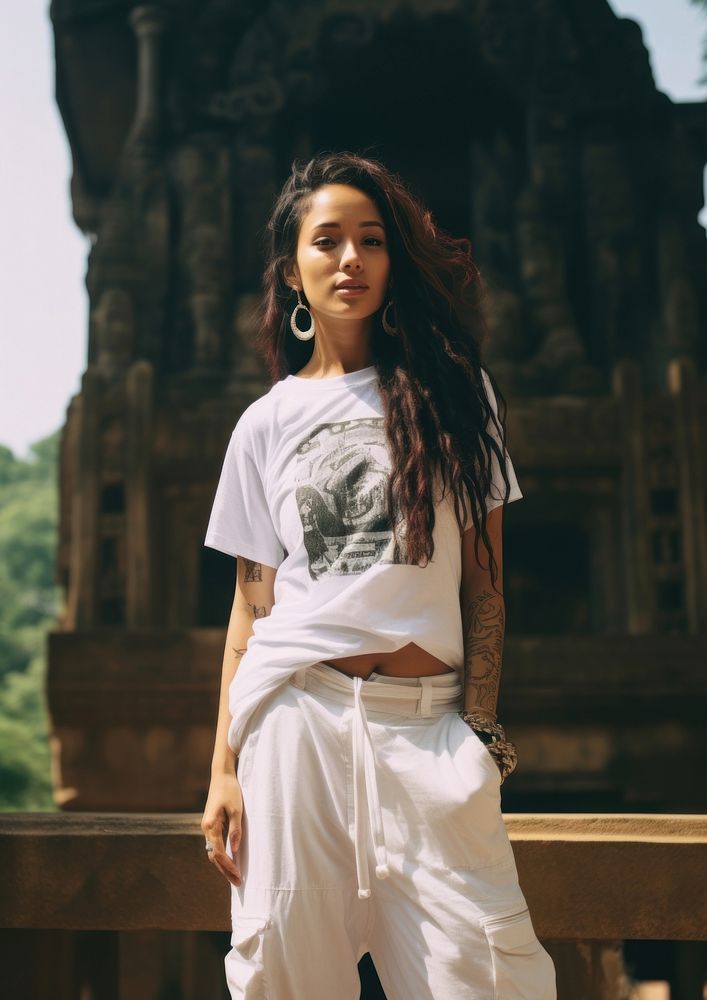 Laos woman wearing a hip hop fashion portrait adult white. AI generated Image by rawpixel.