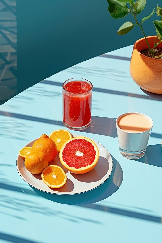 Morning breakfast grapefruit juice drink. AI generated Image by rawpixel.