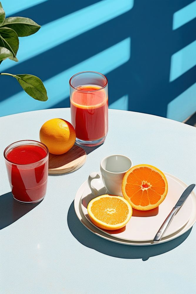 Morning breakfast grapefruit juice drink. AI generated Image by rawpixel.