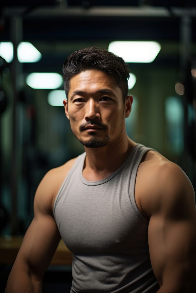 Japanese man exercise portrait adult photo. AI generated Image by rawpixel.