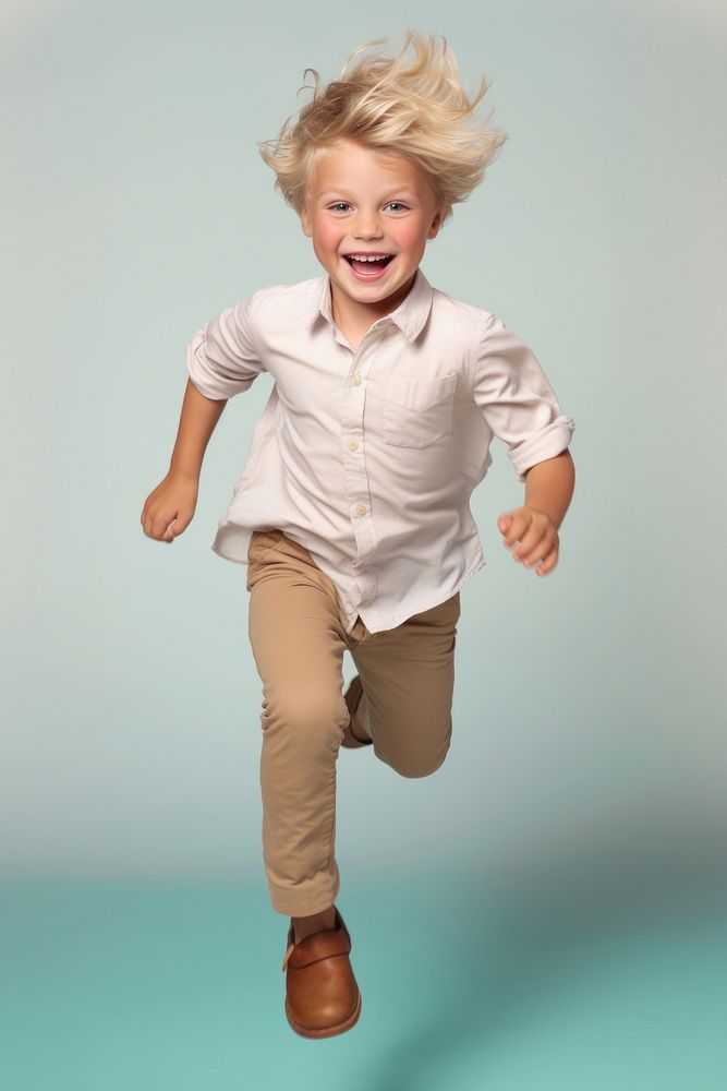 Little boy portrait footwear running. AI generated Image by rawpixel.
