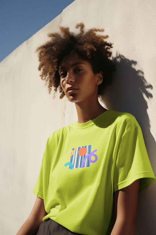 Lime green t-shirt, casual apparel