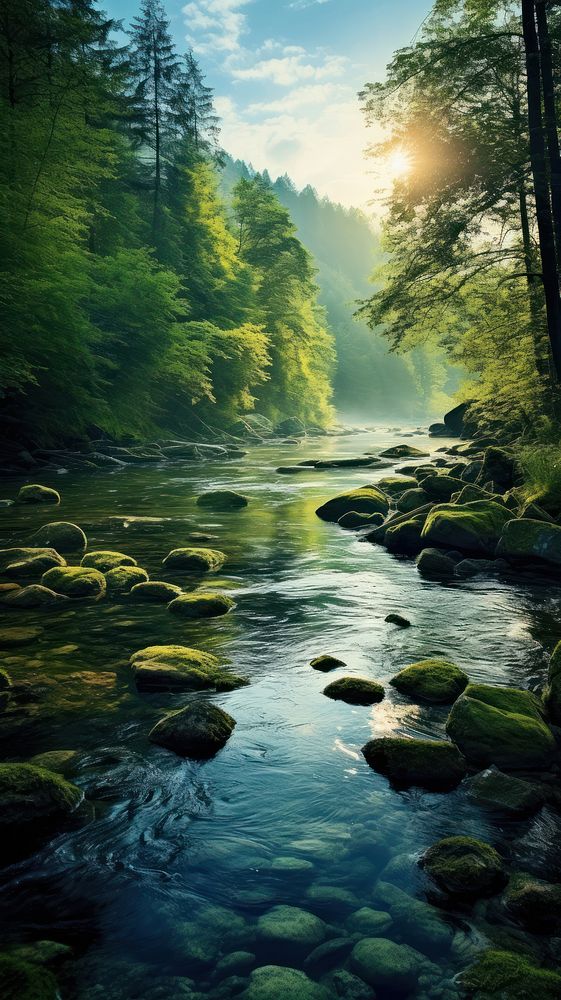 River nature wilderness landscape