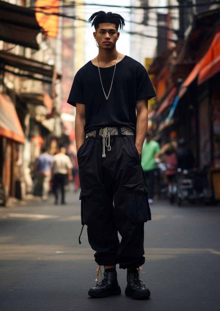 Young Thai man standing footwear walking. AI generated Image by rawpixel.