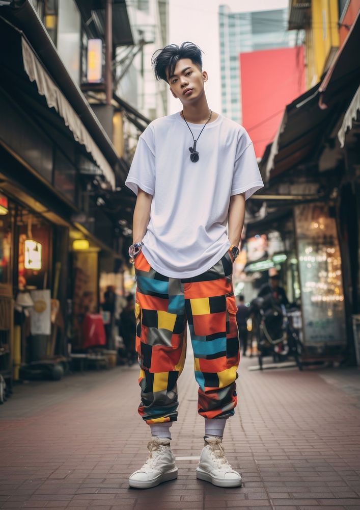 Thai man standing fashion street. AI generated Image by rawpixel.