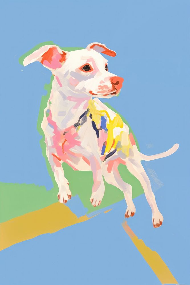 Dog art painting cartoon. AI generated Image by rawpixel.