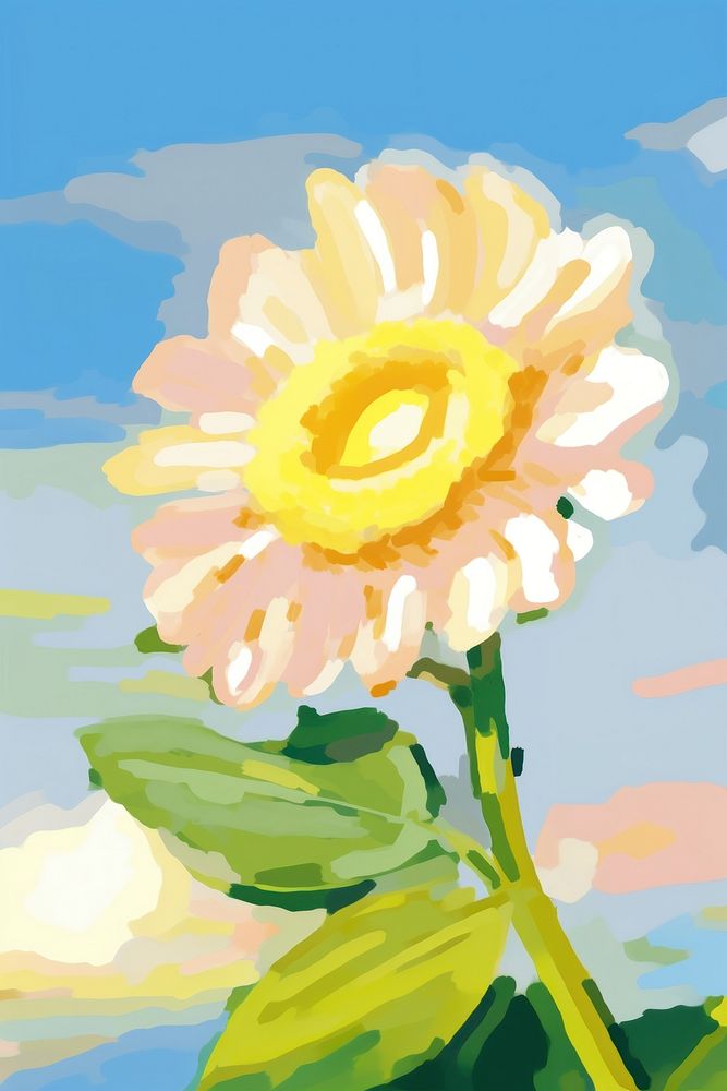 Sunflower sunflower painting blossom. AI generated Image by rawpixel.