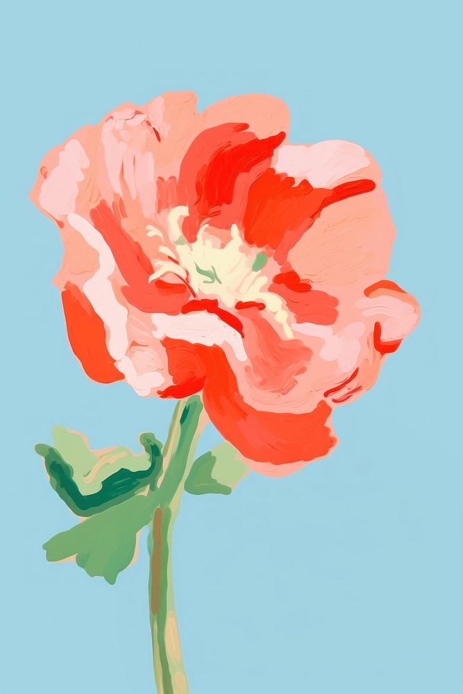 Poppy flower painting plant. AI generated Image by rawpixel.